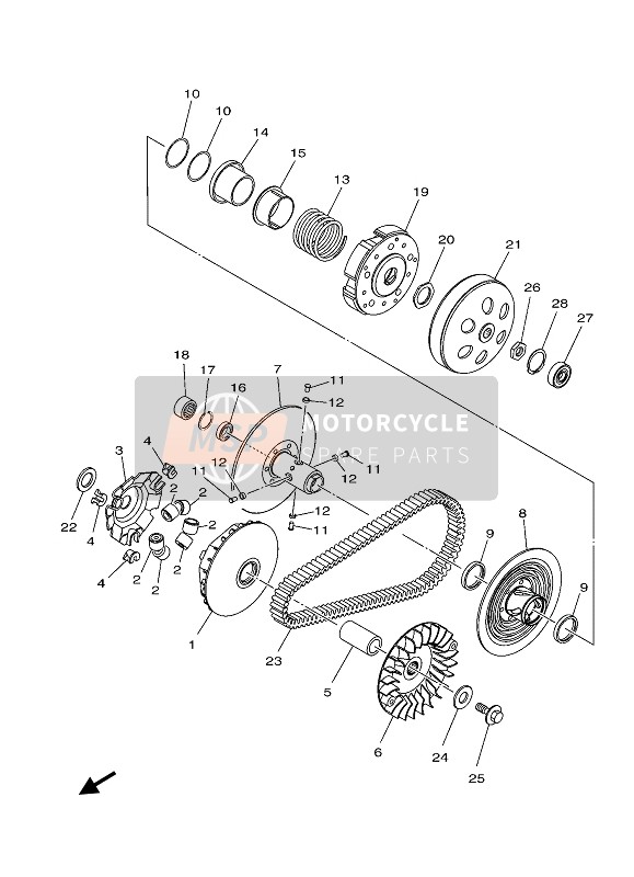 Yamaha XMAX 300 ABS TECH MAX 2020 Embrague para un 2020 Yamaha XMAX 300 ABS TECH MAX